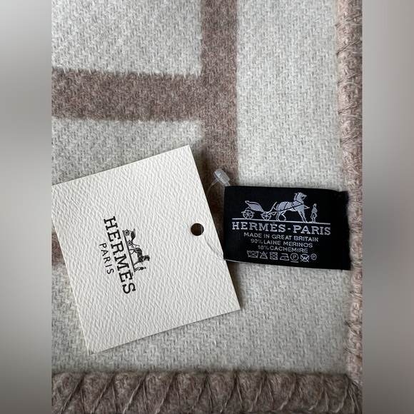 NEW Hermes Avalon III Blanket Coco Camomile Wool and Cashmere Blend - Picture 8 of 10
